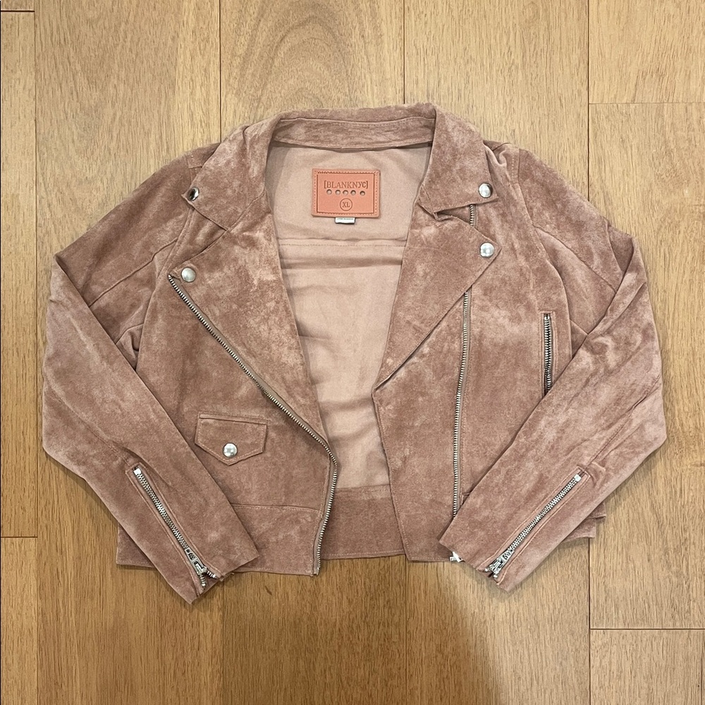 Blank NYC Kids Baby Pink Suede Jacket